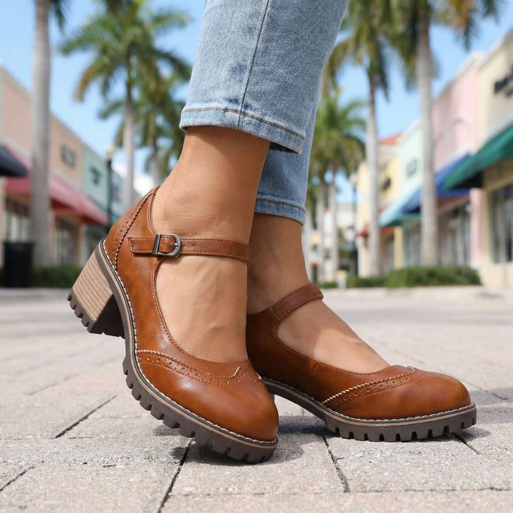 Amelia l Chunky T-Strap Mary Jane Heels