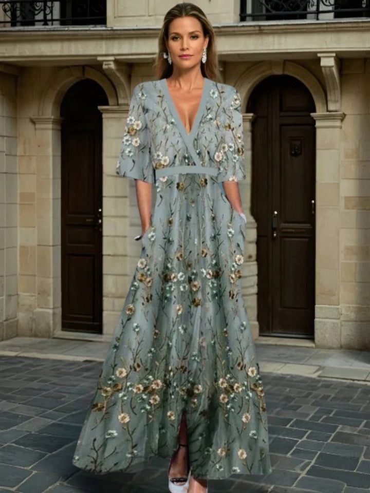 Hazel | Robe Boho Élégante à Col V avec Ceinture