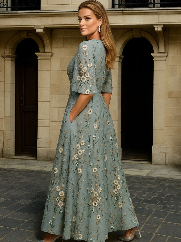 Hazel | Robe Boho Élégante à Col V avec Ceinture