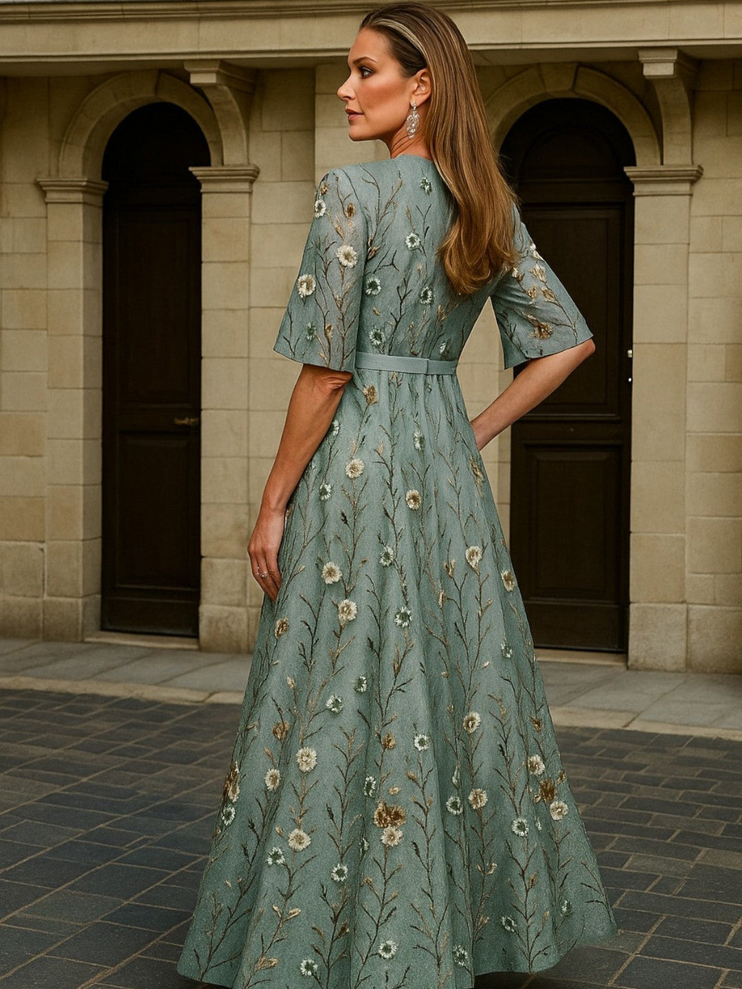 Hazel | Robe Boho Élégante à Col V avec Ceinture