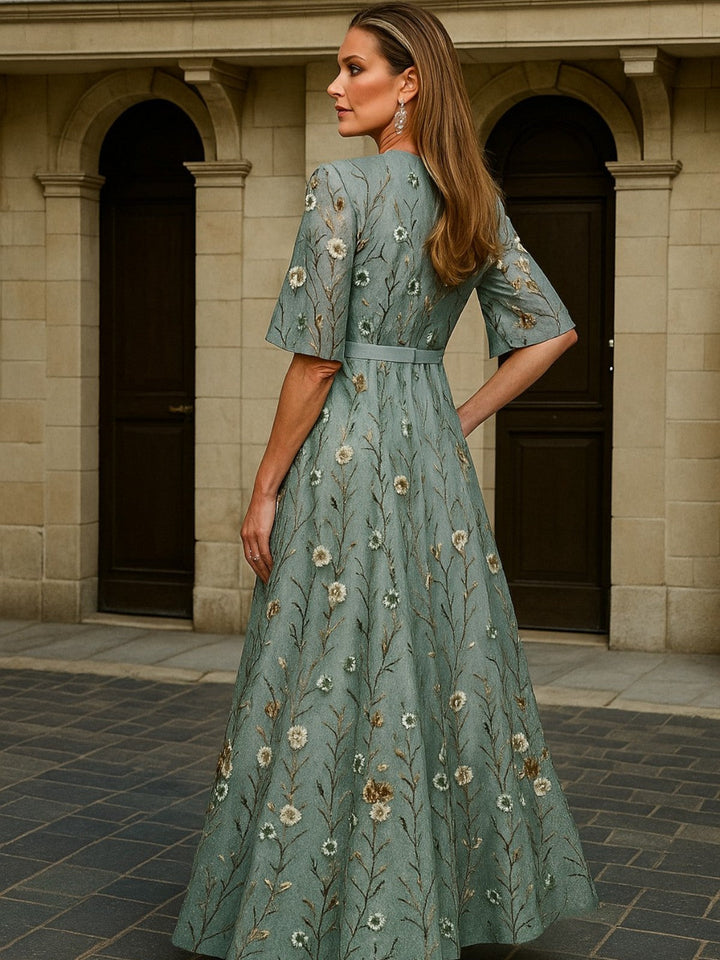 Hazel | Robe Boho Élégante à Col V avec Ceinture