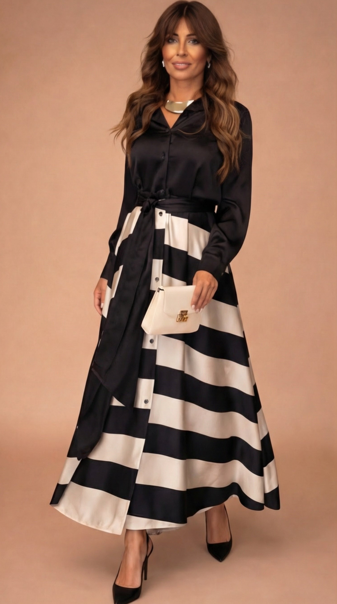 Mila™ | Rayé Maxi Robe