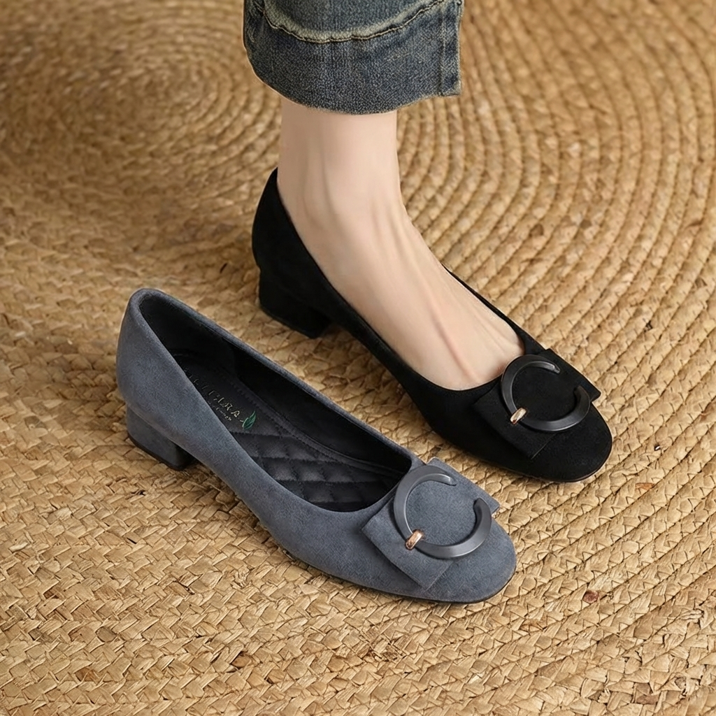 Ballerines en Suède Rose