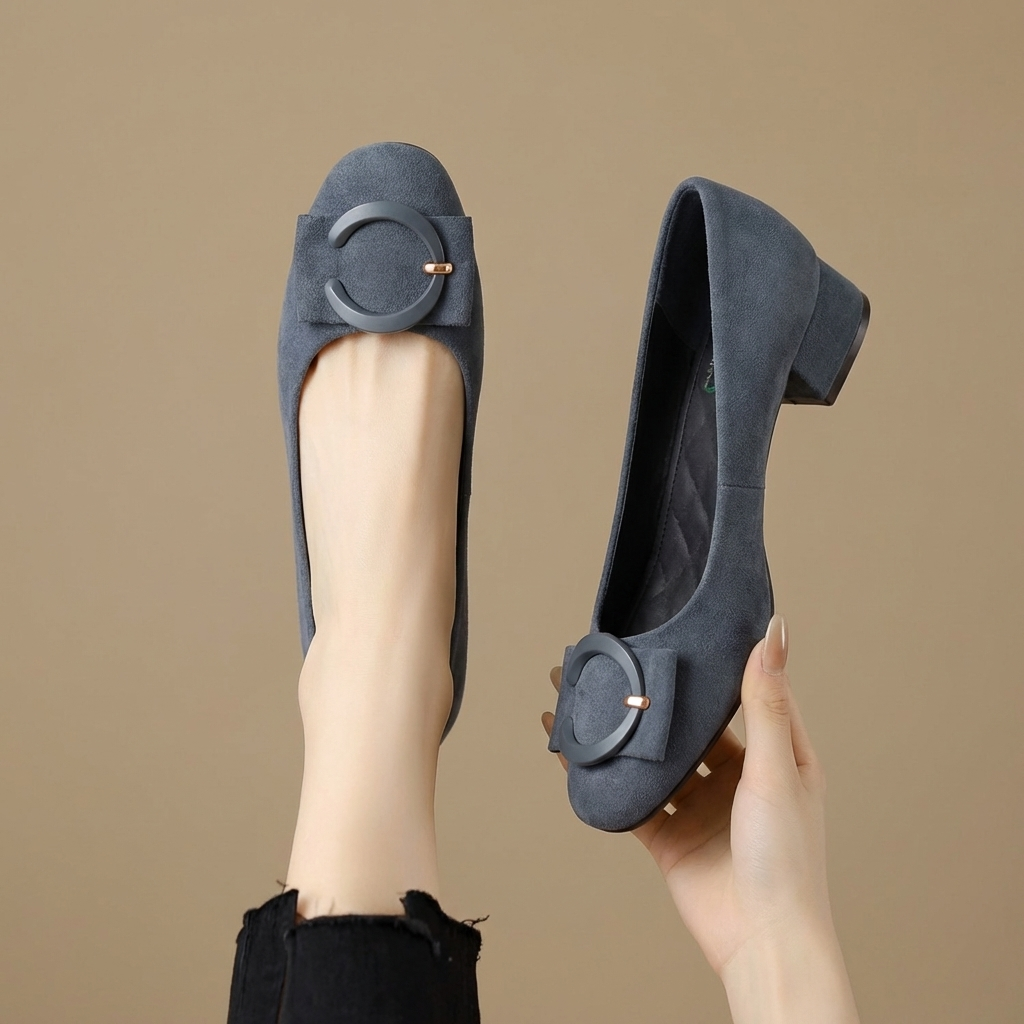 Ballerines en Suède Rose