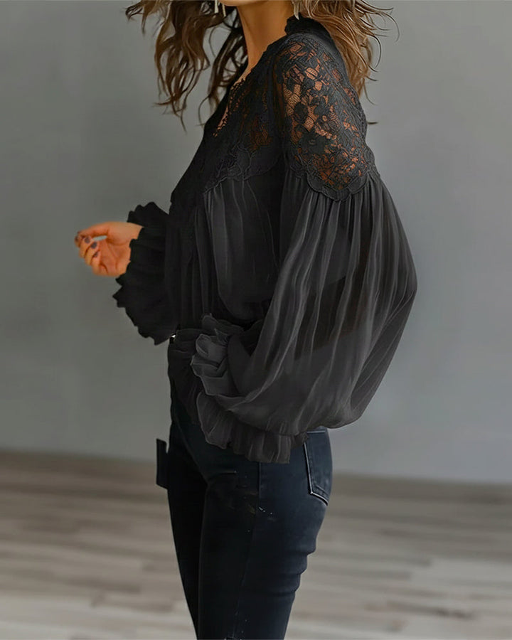 Ilvara - Blouse en Dentelle Élégante pour Femmes