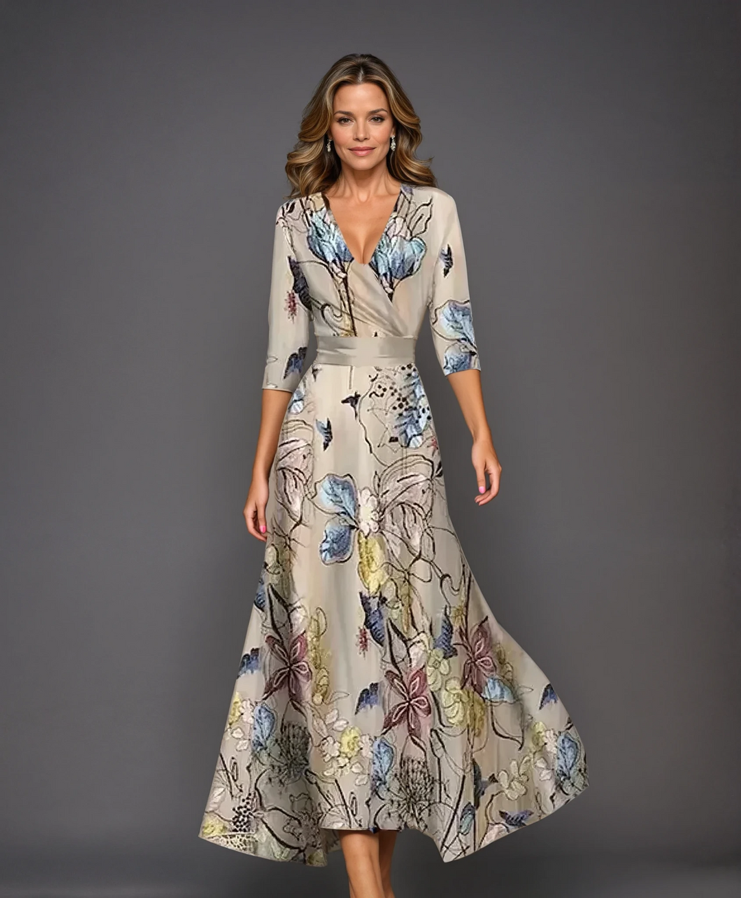 Aria™ | Élégante Robe Chic à Motif Floral