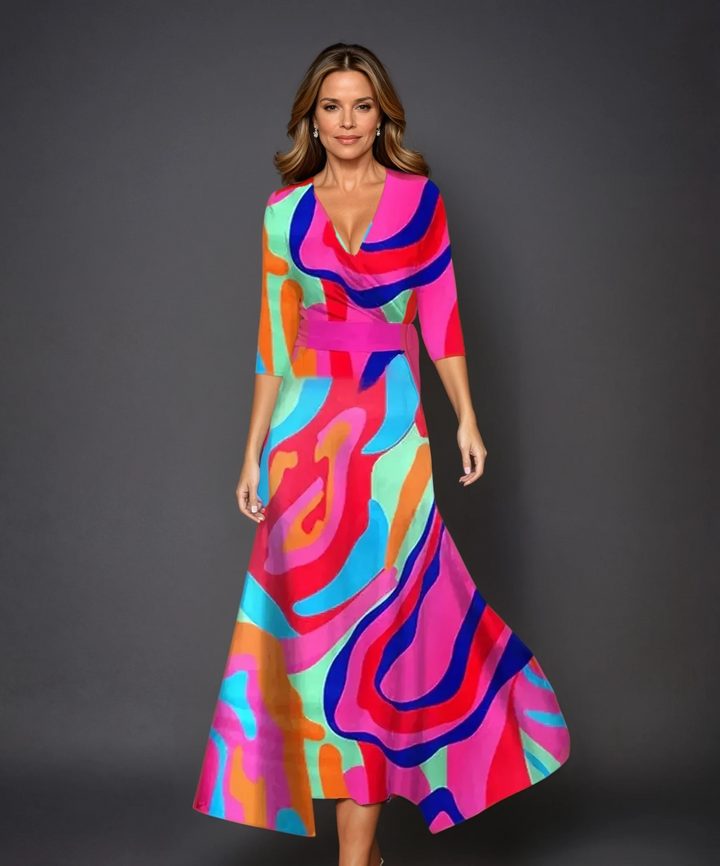 Aria™ | Élégante Robe Chic à Motif Floral