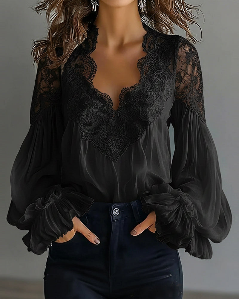 Ilvara - Blouse en Dentelle Élégante pour Femmes