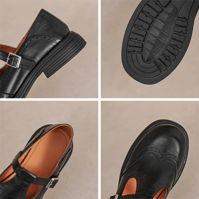 Mattea | Élégantes Mary Janes en Cuir Véritable