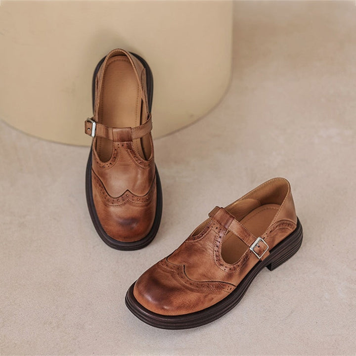 Mattea | Élégantes Mary Janes en Cuir Véritable