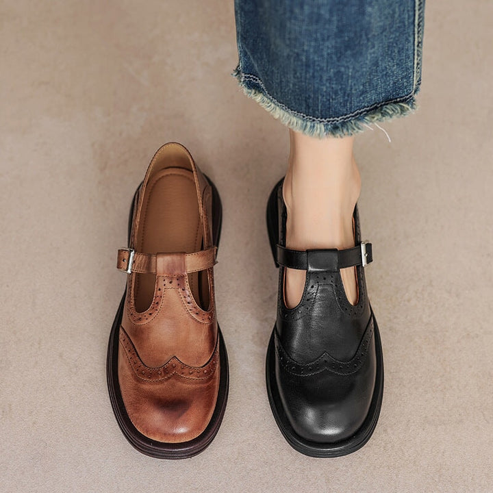 Mattea | Élégantes Mary Janes en Cuir Véritable