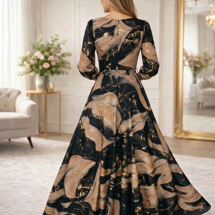 CAMILLE | ROBE EN CHIFFON IMPRIMÉE