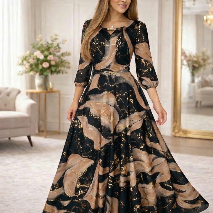 CAMILLE | ROBE EN CHIFFON IMPRIMÉE