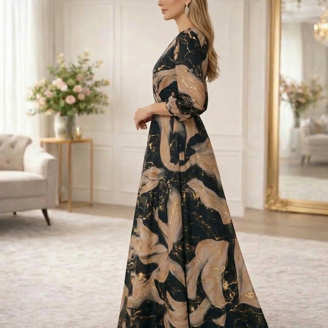 CAMILLE | ROBE EN CHIFFON IMPRIMÉE