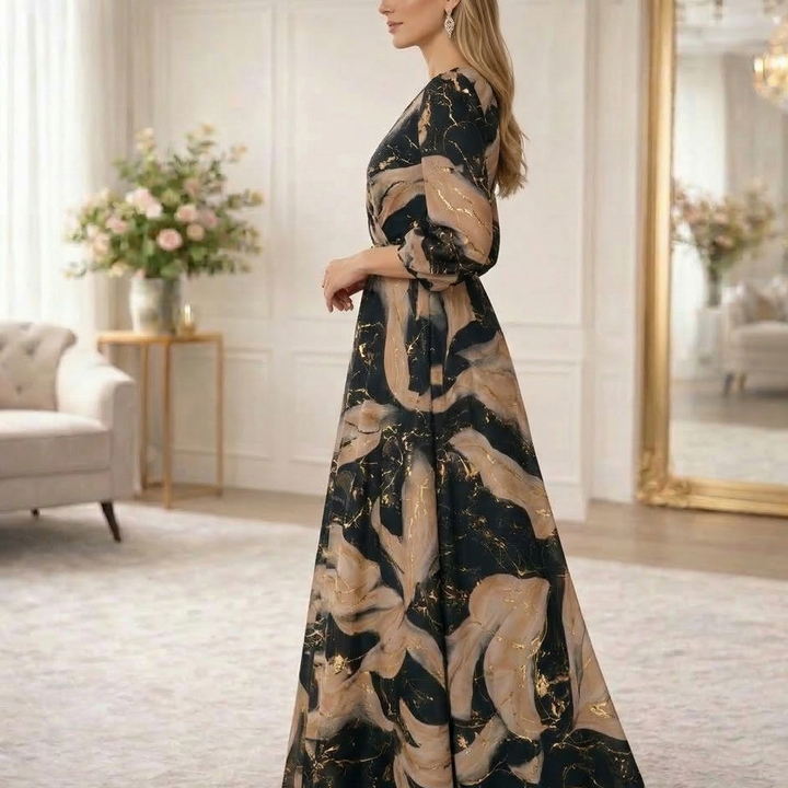 CAMILLE | ROBE EN CHIFFON IMPRIMÉE