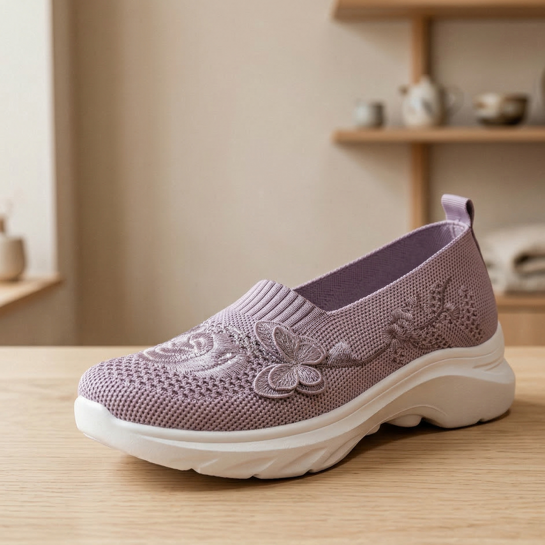 Leetha - Mocassins brodés de papillon