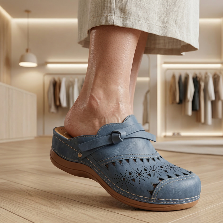 Nicholle - Mules Plates à Découpe en Nœud