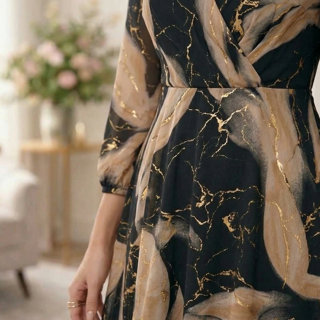 CAMILLE | ROBE EN CHIFFON IMPRIMÉE