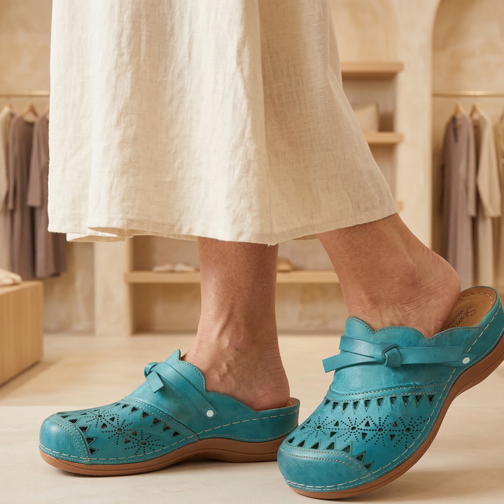 Nicholle - Mules Plates à Découpe en Nœud