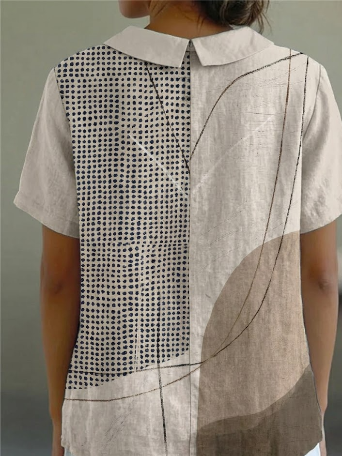 Laina | Chemise à Motifs Abstraits en Points et Lignes