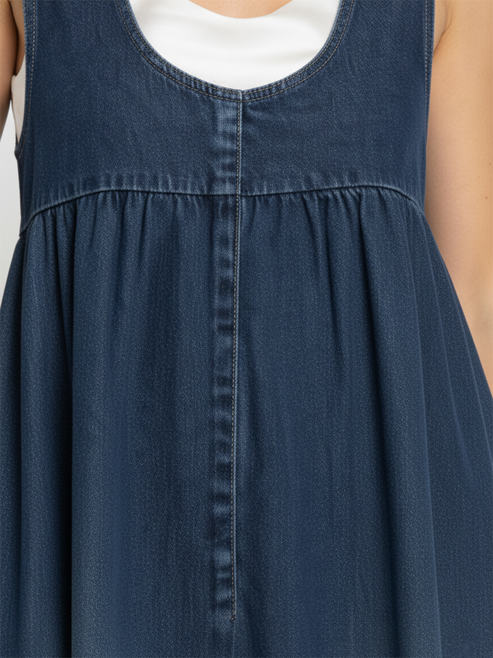 Saylorr - Robe Maxi en Denim Vintage Doux Lavé