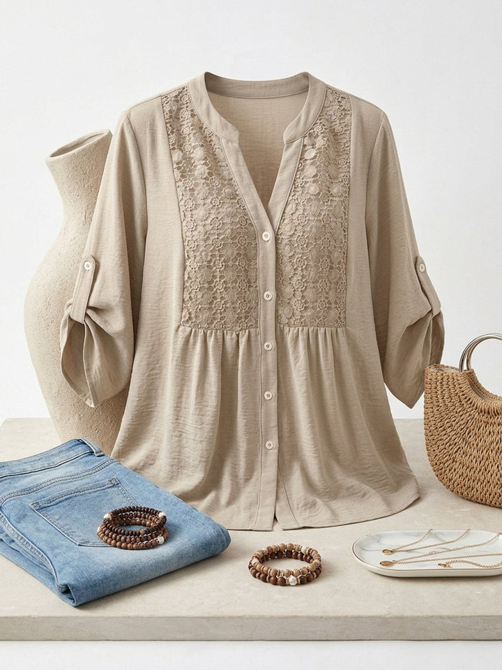Isla™ | Blouse à col en V avec boutons devant