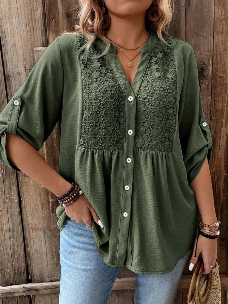 Isla™ | Blouse à col en V avec boutons devant
