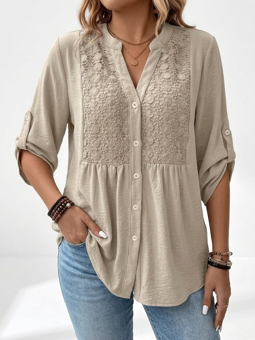 Isla™ | Blouse à col en V avec boutons devant