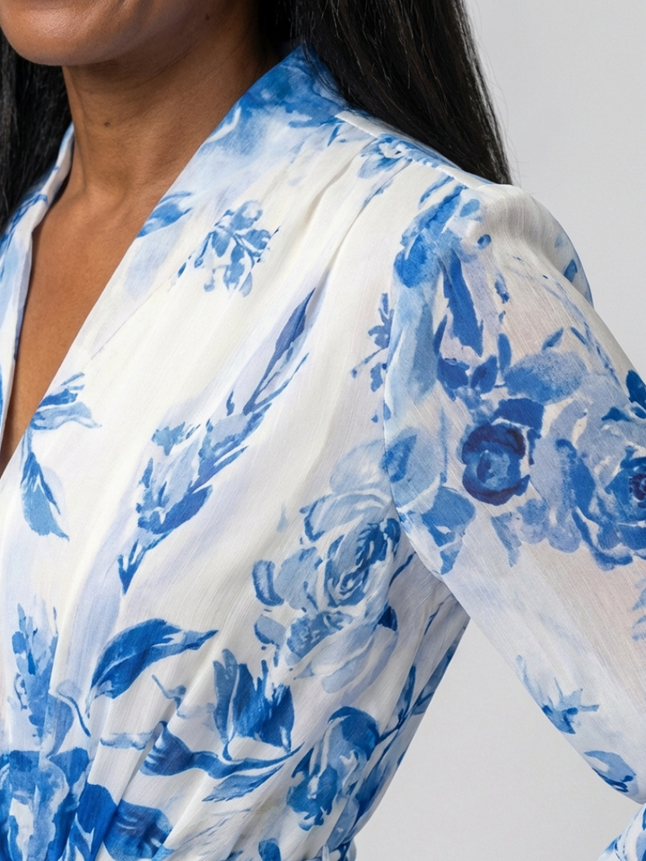 Lillian | Robe Maxi Florale à Manches Longues Enveloppante