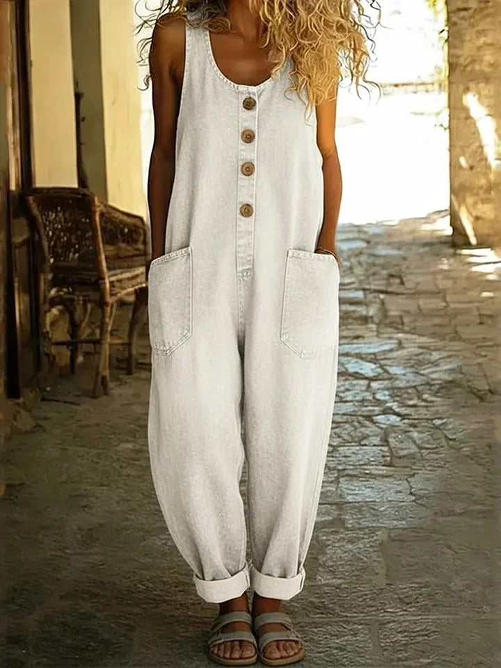Saylorr | Salopette en Denim Vintage Lavé en Coton