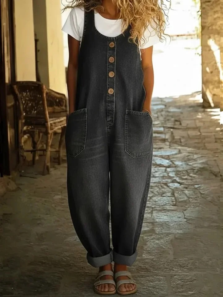 Saylorr | Salopette en Denim Vintage Lavé en Coton