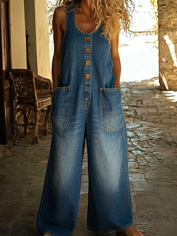 Saylorr | Salopette en Denim Vintage Lavé en Coton