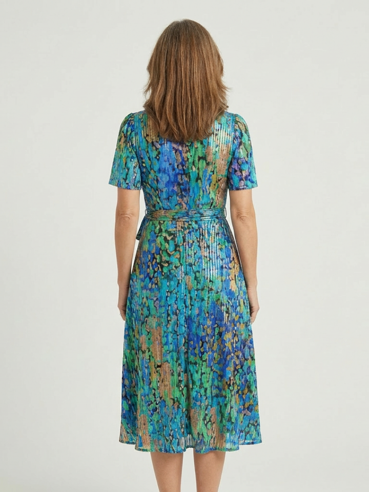 Zafrina | Robe Midi à Imprimé Abstrait