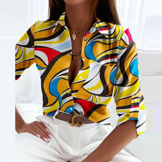 Elisa - Classique Blouse avec Coll