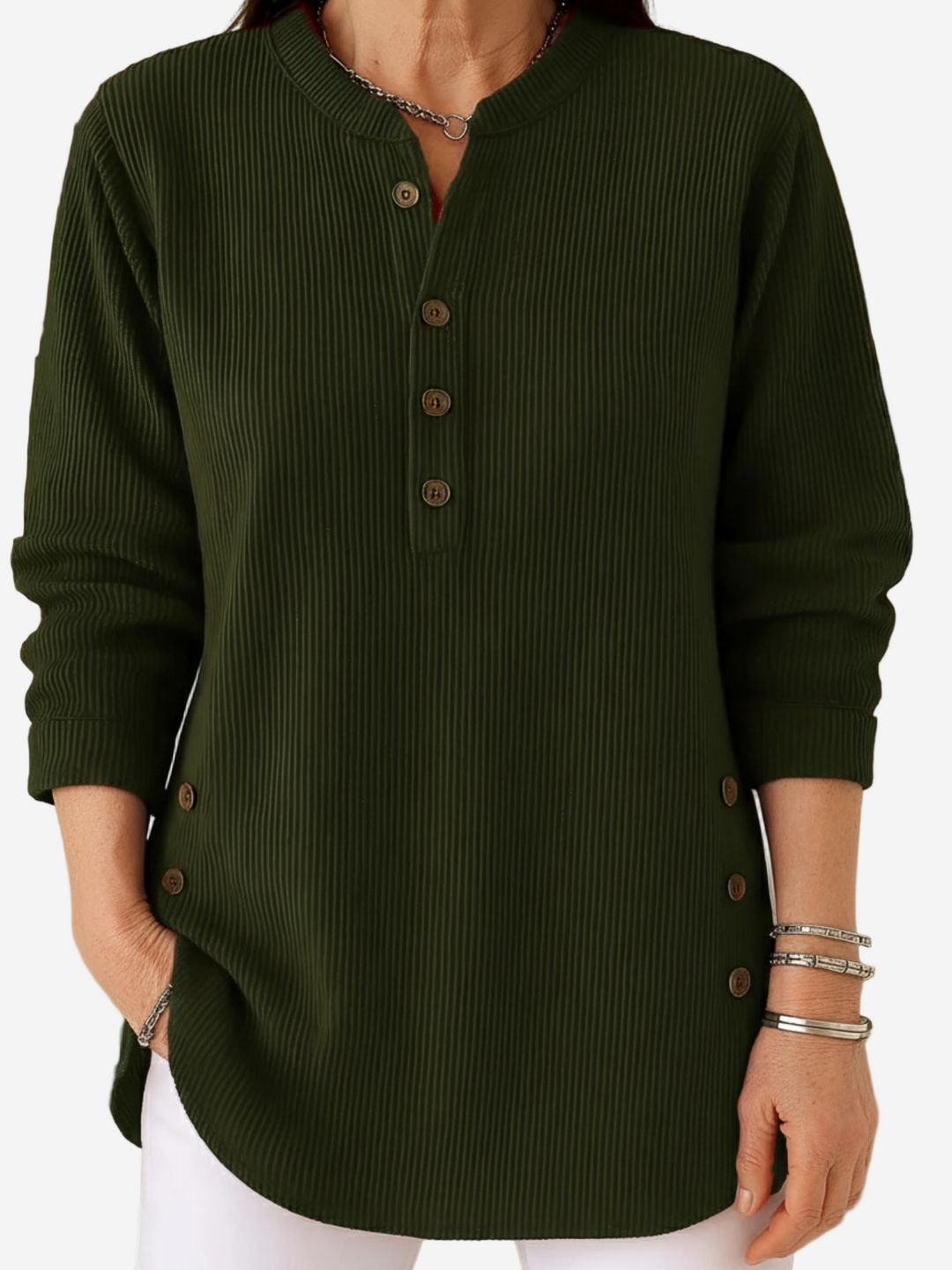 Harperly – Pull Tricot Uni à Manches Longues